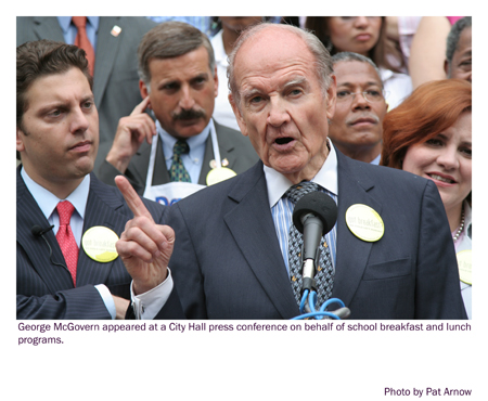 George McGovern in New York City. Photo by Pat Arnow
