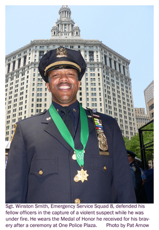 NYPD medal winner. Photo by Pat Arnow